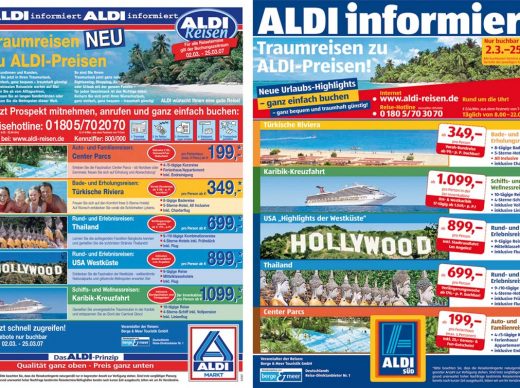 Fünf neue Urlaubs-Schnäppchen bieten ALDI NORD und ALDI SÜD im März.
