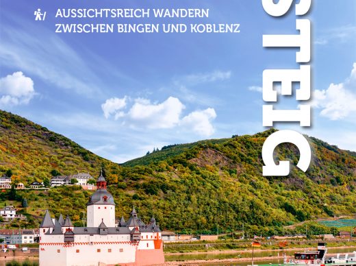 Das Buch zum Weg: Der Wanderführer „Welterbesteig Oberes Mittelrheintal“  stellt ausführlich und mit vielen Tipps und Details alle Etappen des neuen Steigs vor.